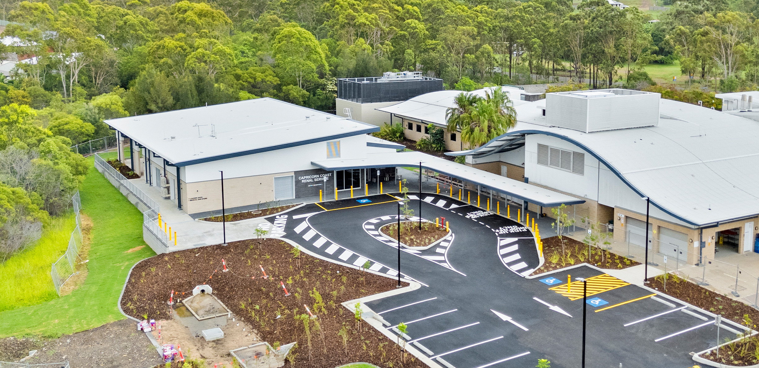 Overhead shot of the new Satellite Renal Dialysis Unit at Capricorn Coast Hospital and Health Service.